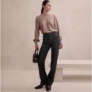 Banana Republic Black Straight Fit Dress Trousers